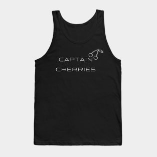 Captain Cherries Typography White Design Tank Top